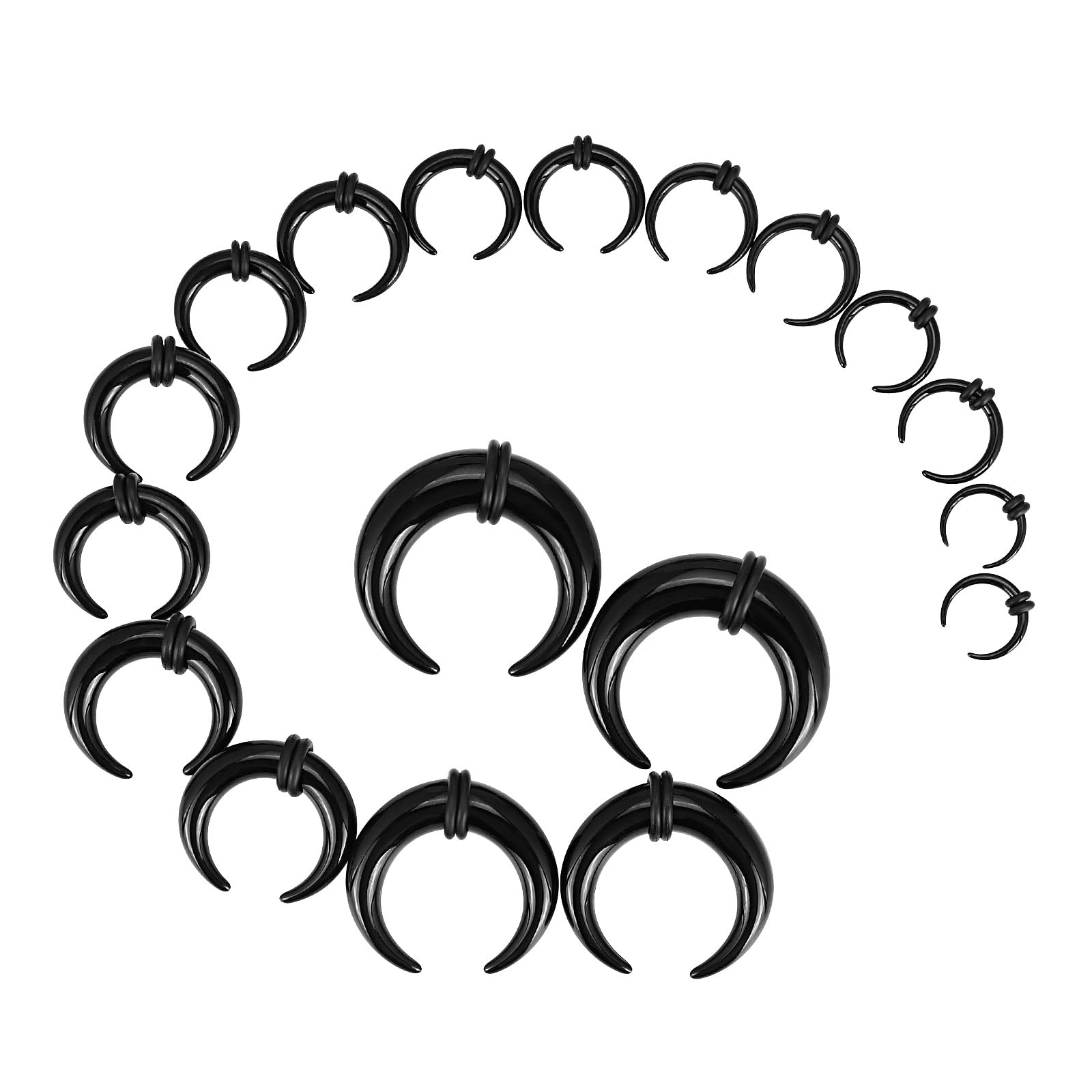 Body Jewelry Gauge Sizes - 18Pcs Acrylic Septum Pincher Tapers C
