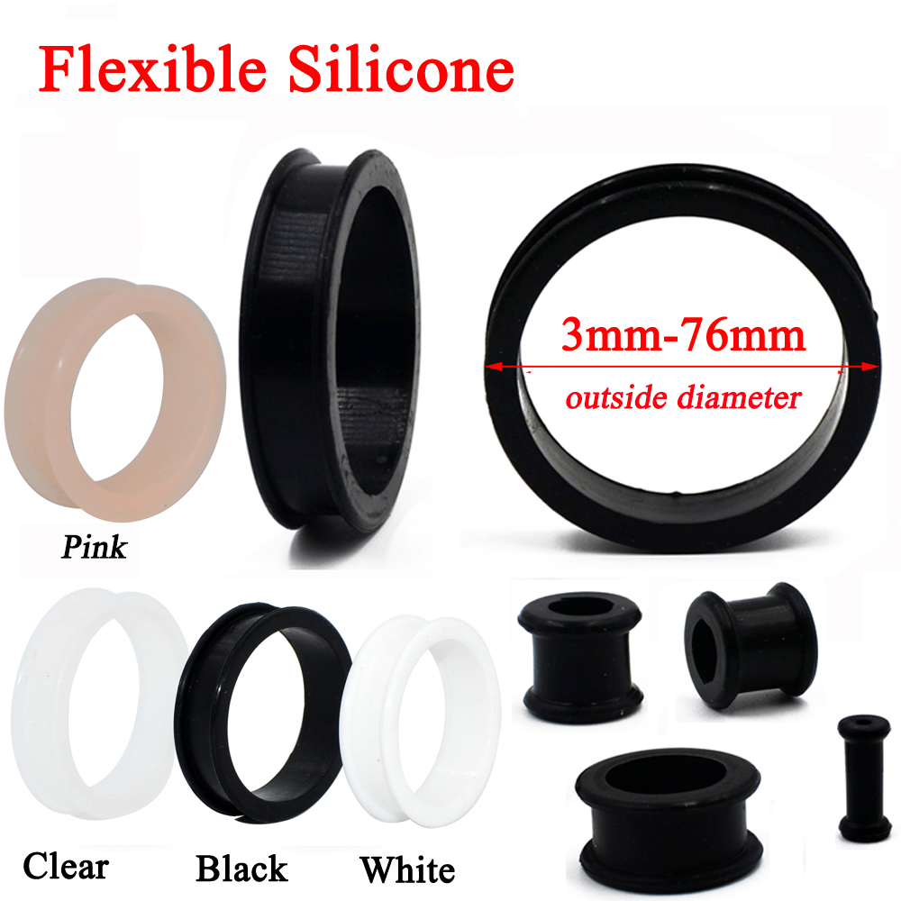 Body Jewelry Gauge Sizes - 1 3Mm-76Mm Size Lớn Rỗng Silicone