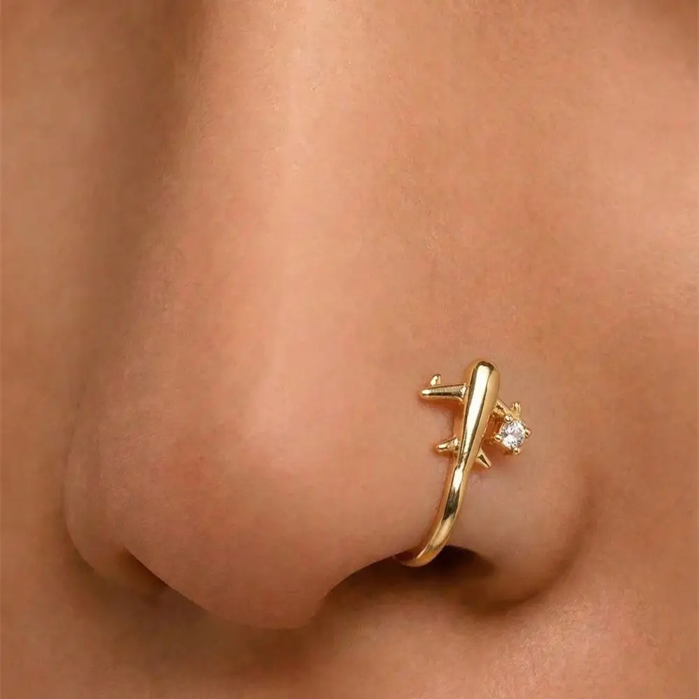 Body Jewelry Hot - 1PC Airplane Design No Piercing Nose