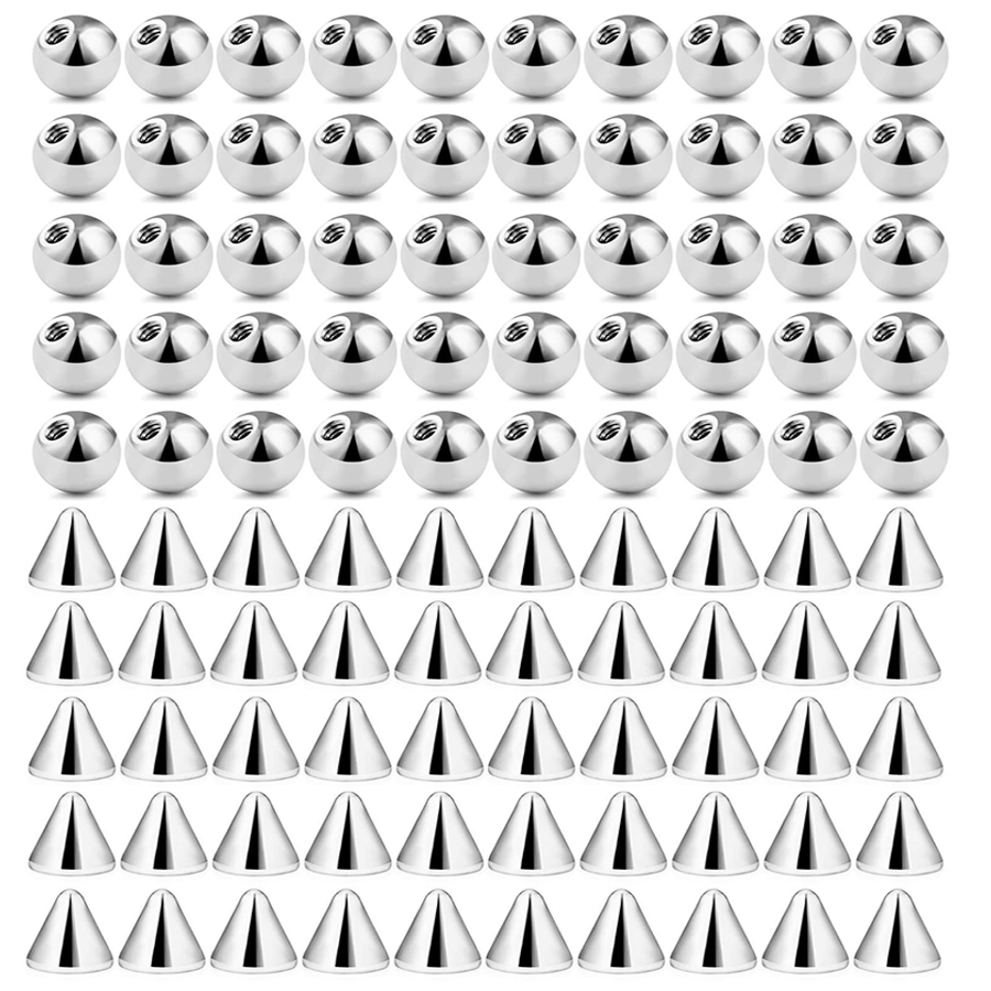 Body Jewelry Replacement Ball - 100pcs 16G 3mm 4mm Replacement Spare