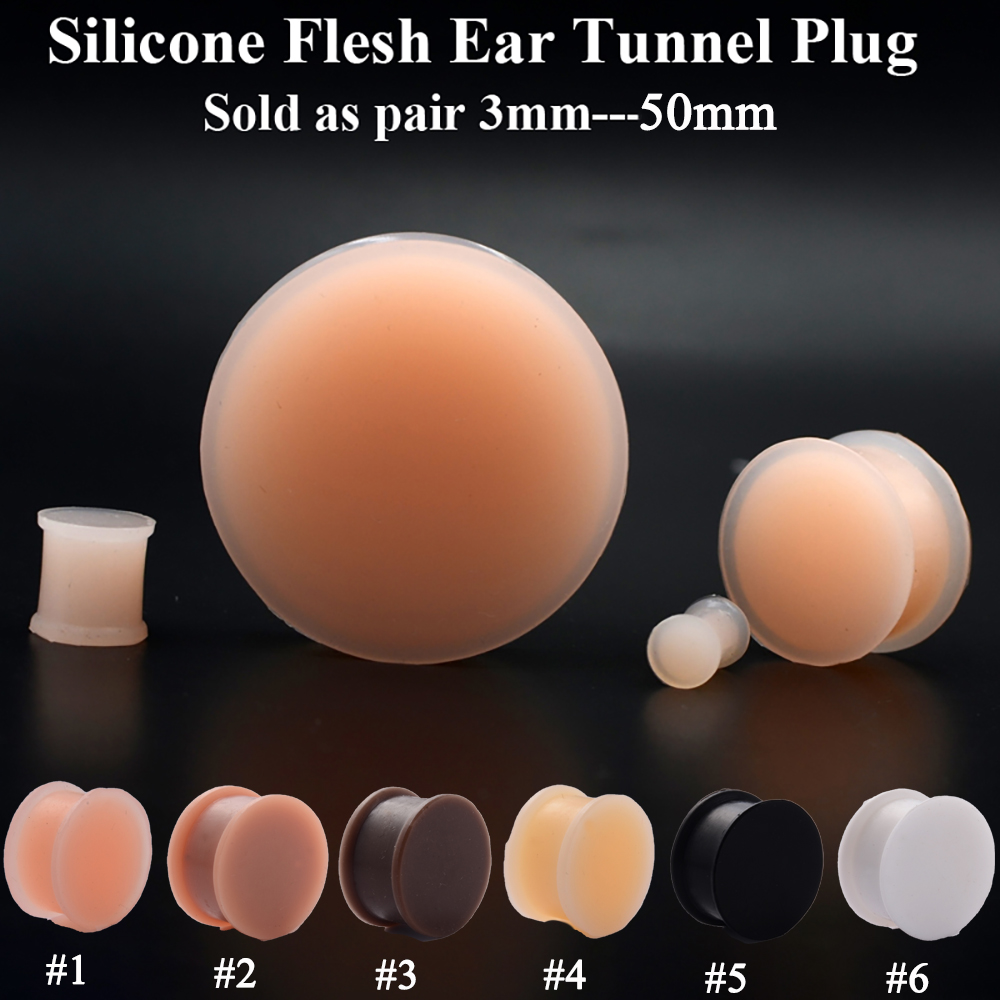 Body Jewelry Gauge Sizes - 1 Ốp Dẻo Dày Tai Bùng