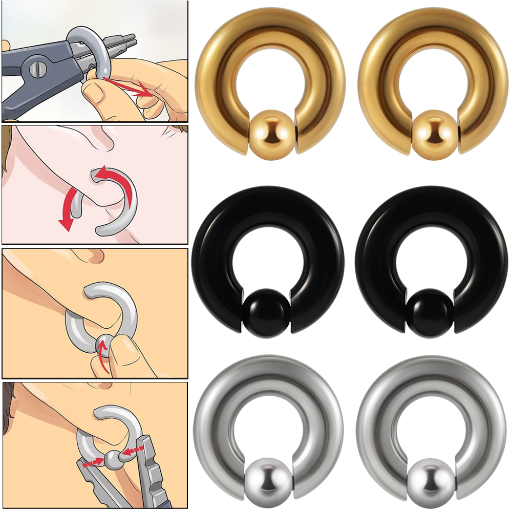 Body Jewelry Gauge Sizes - 1 Đồng Hồ Thép Không Gỉ