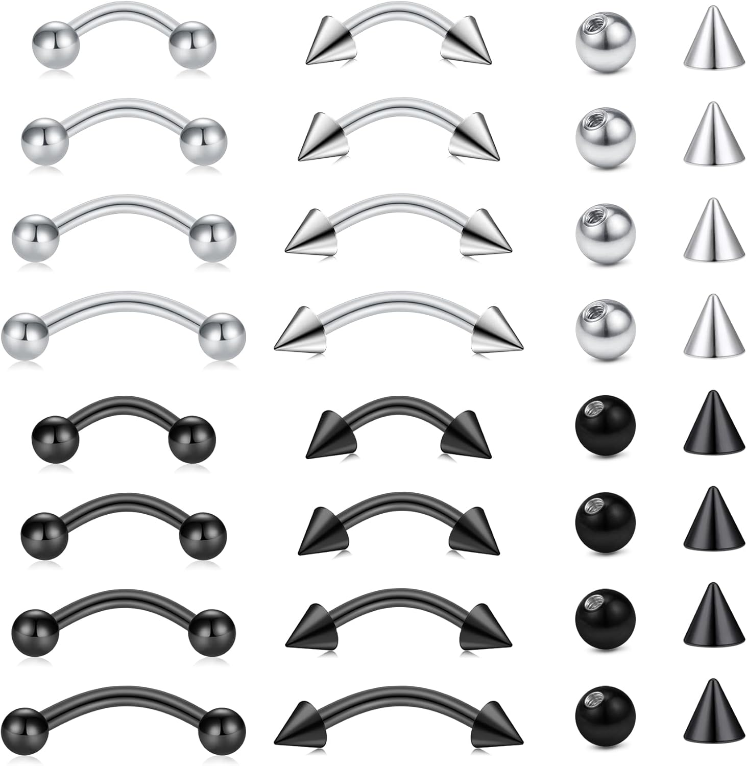 32pc/set Surgical Steel Curved - đánh giá và giá Rook Curved Barbell