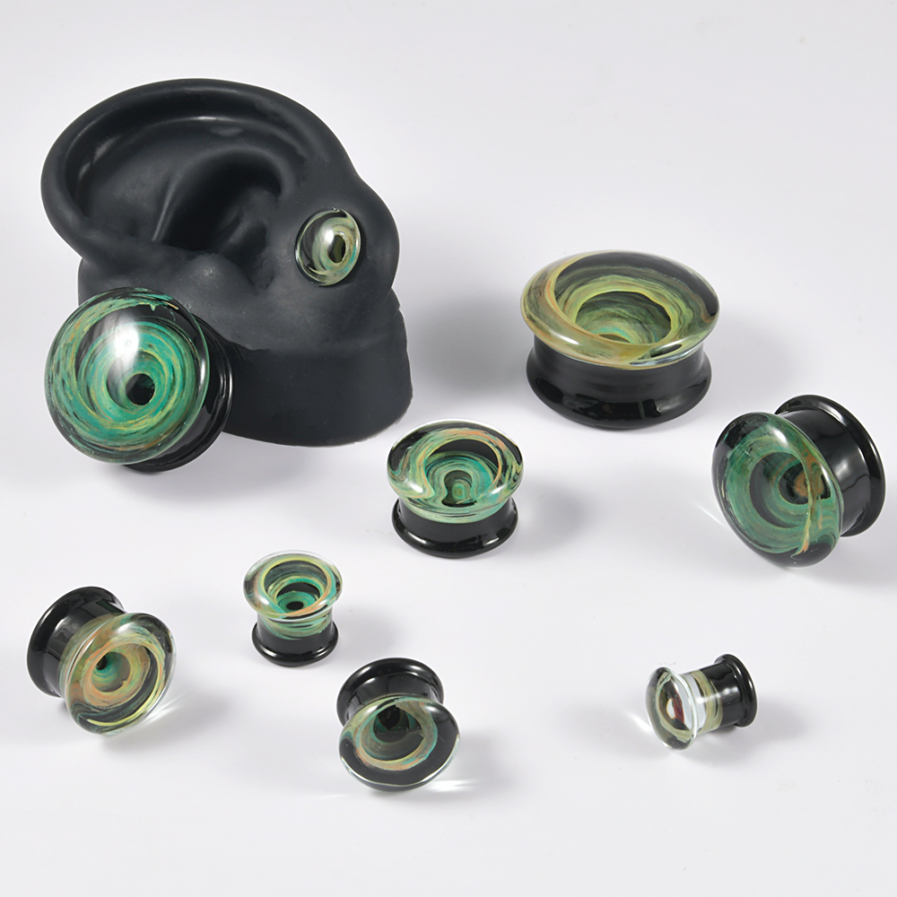 Pair Quality Glass Vortex Ear  - đánh giá và giá Body Jewelry Quality