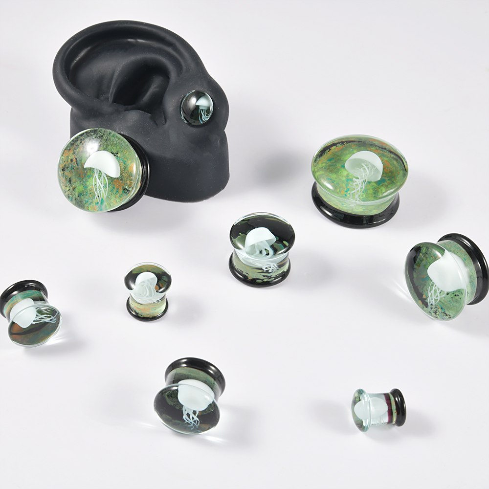 Pair Quality Glass Vortex Ear  - đánh giá và giá Body Jewelry Quality