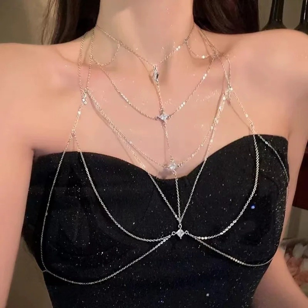 Glitter Rhinestone Bust Chain  - đánh giá và giá Body Jewelry Unique
