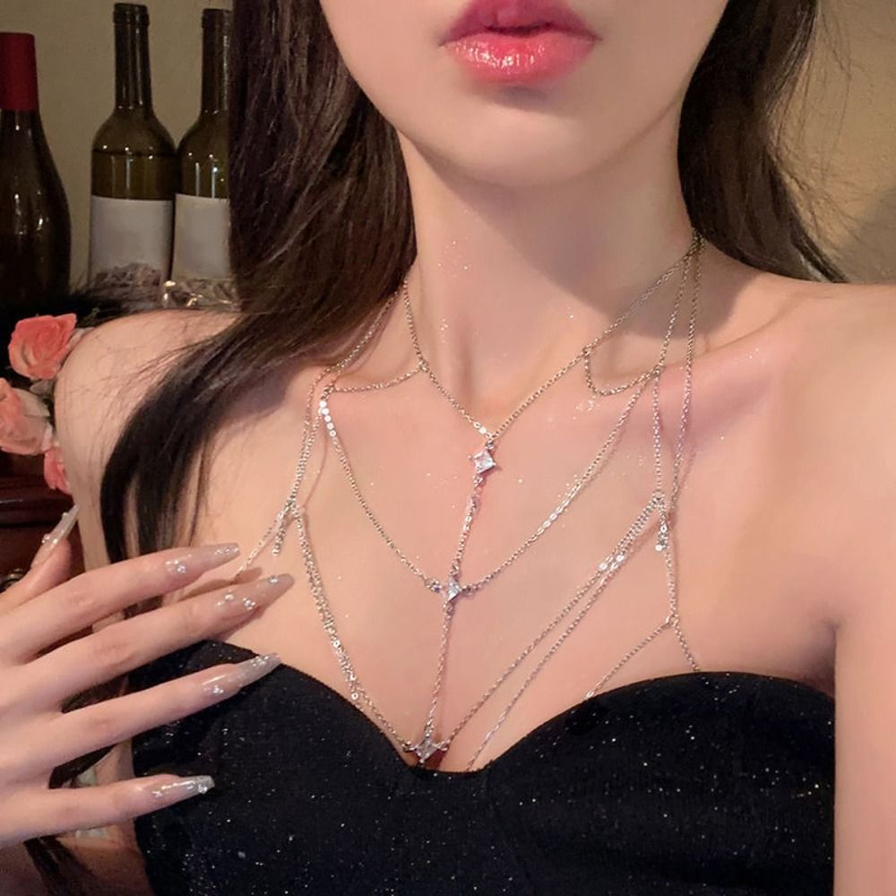 Glitter Rhinestone Bust Chain  - đánh giá và giá Body Jewelry Unique