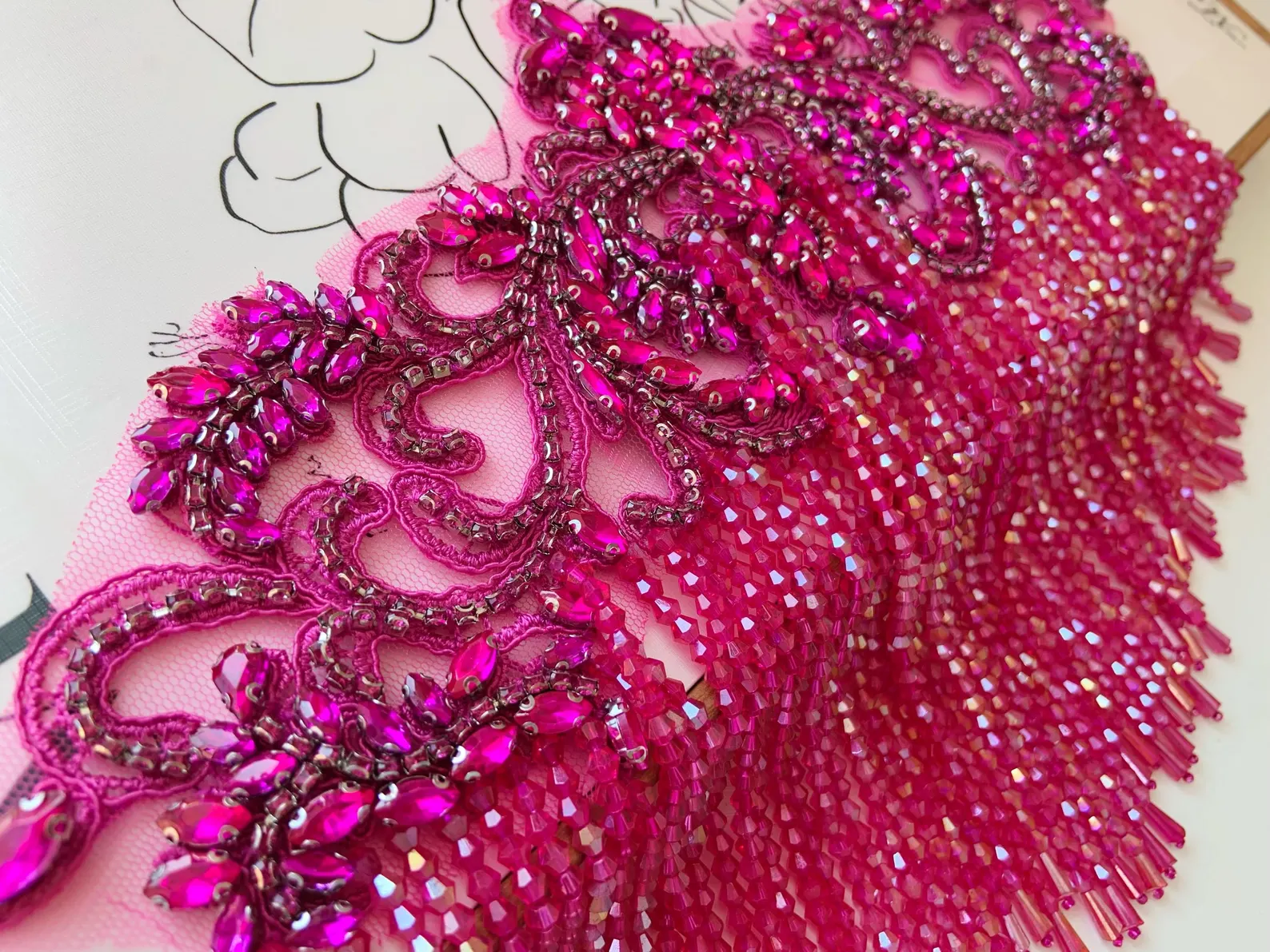 Fuchsia Rhinestone Appliqué Pa - đánh giá và giá Body Jewelry Hot