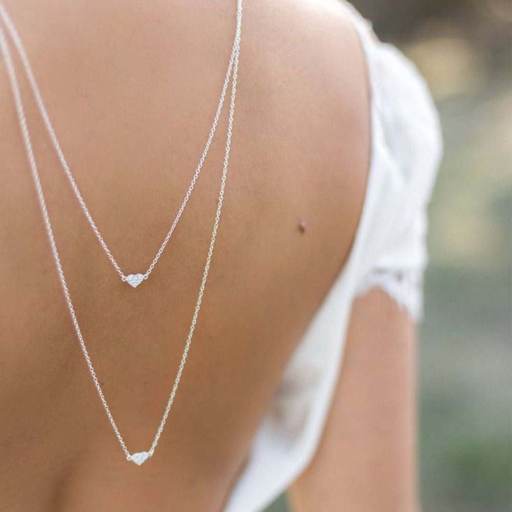 Elegant Double Layer Heart Bac - đánh giá và giá Body Jewelry Back