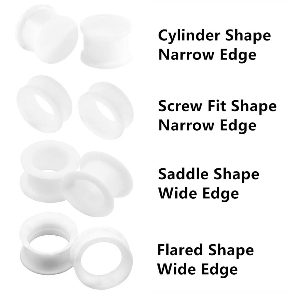 2/16pcs White Black Flexible T - đánh giá và giá Body Jewelry Gauge Sizes
