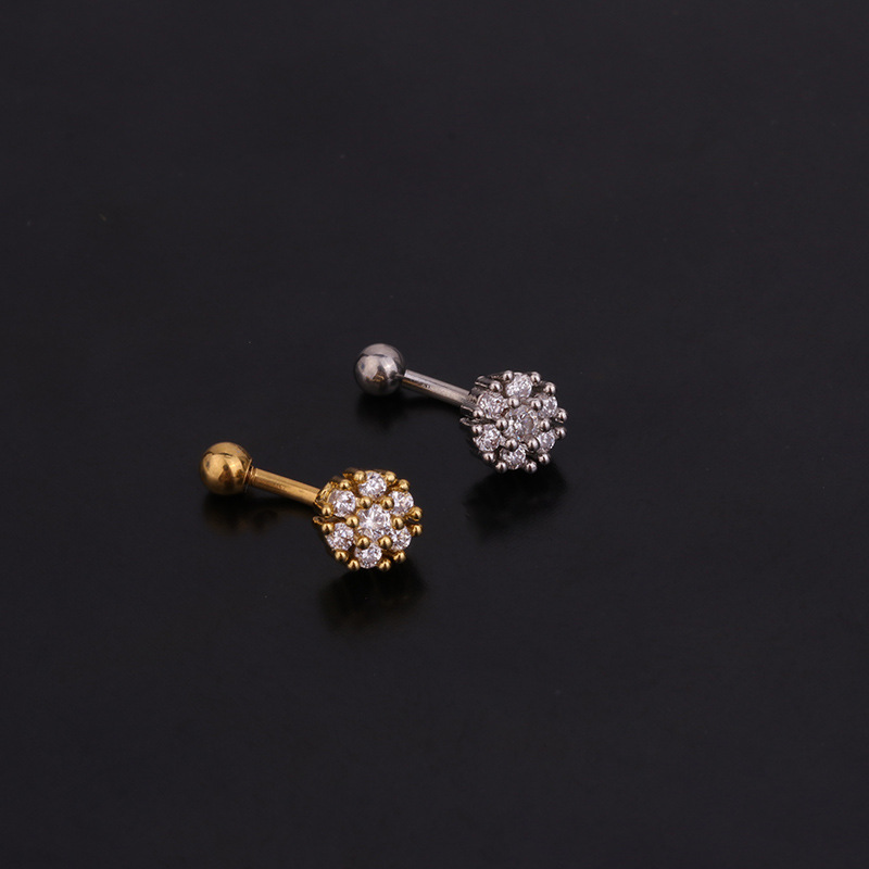 1PC Flower Crown CZ Eyebrow Ri - đánh giá và giá Rook Curved Barbell