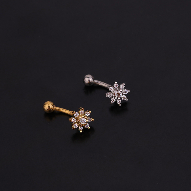 1PC Flower Crown CZ Eyebrow Ri - đánh giá và giá Rook Curved Barbell