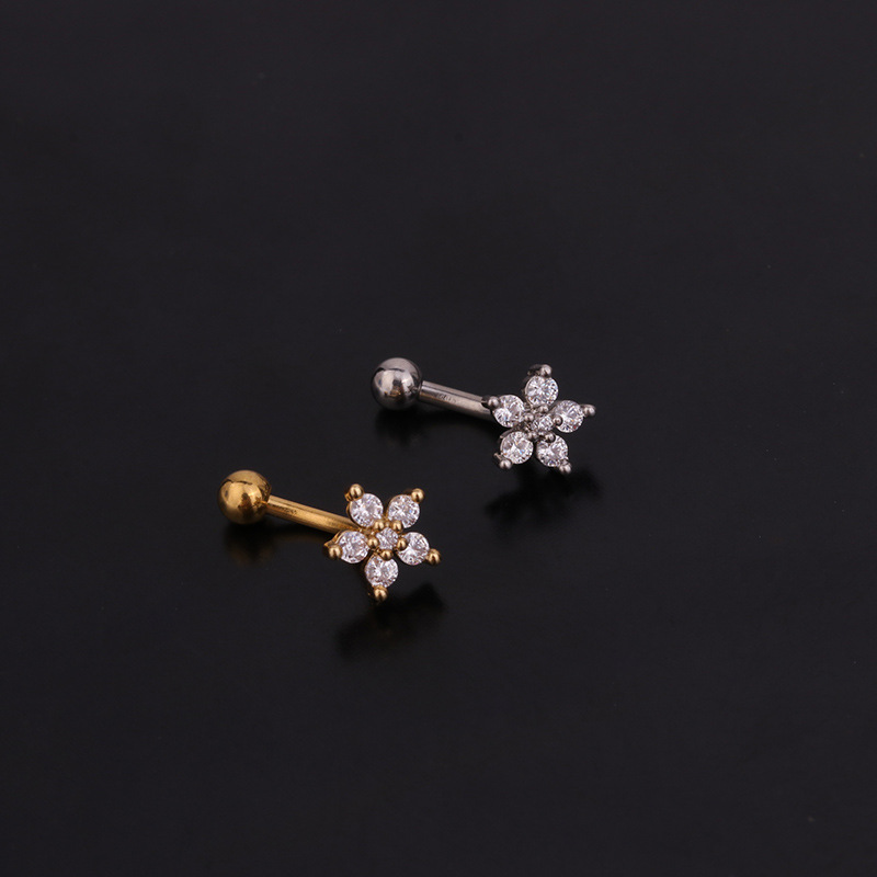 1PC Flower Crown CZ Eyebrow Ri - đánh giá và giá Rook Curved Barbell