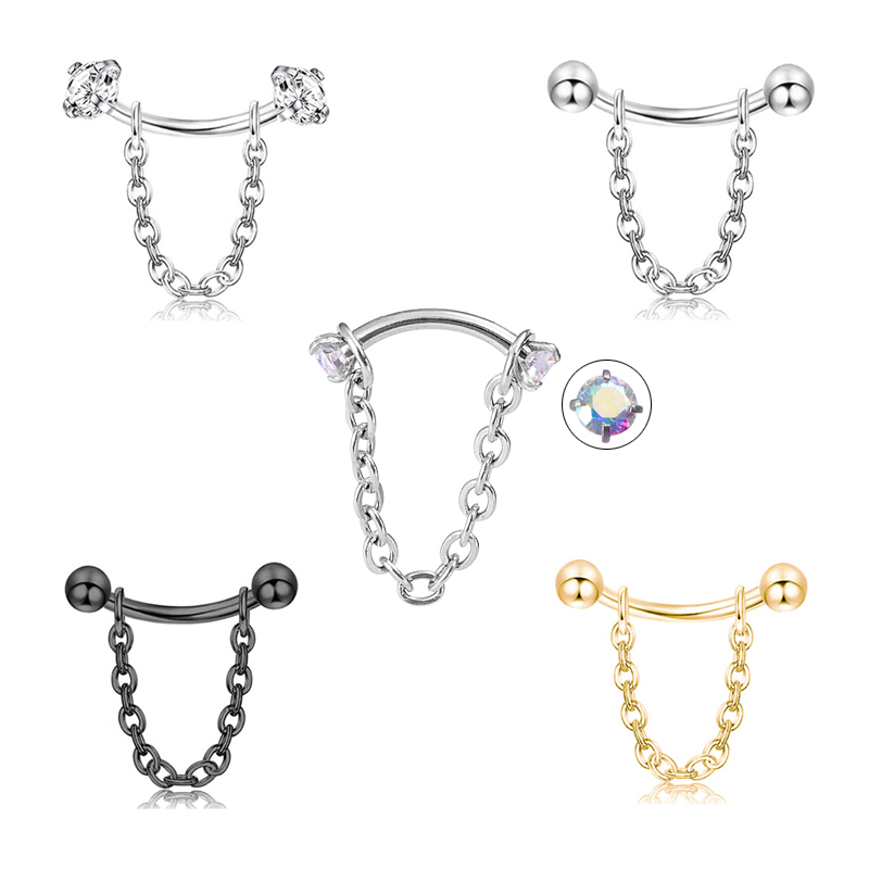 1pc Zircon Ball Cone Eyebrow P - đánh giá và giá Rook Curved Barbell