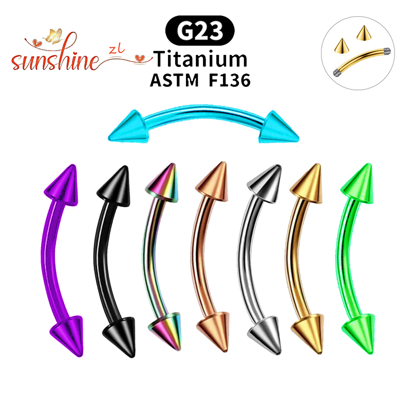1PC G23 Titanium Spike Curved  - đánh giá và giá Rook Curved Barbell