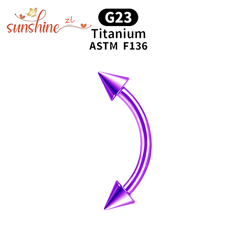 1PC G23 Titanium Spike Curved  - đánh giá và giá Rook Curved Barbell