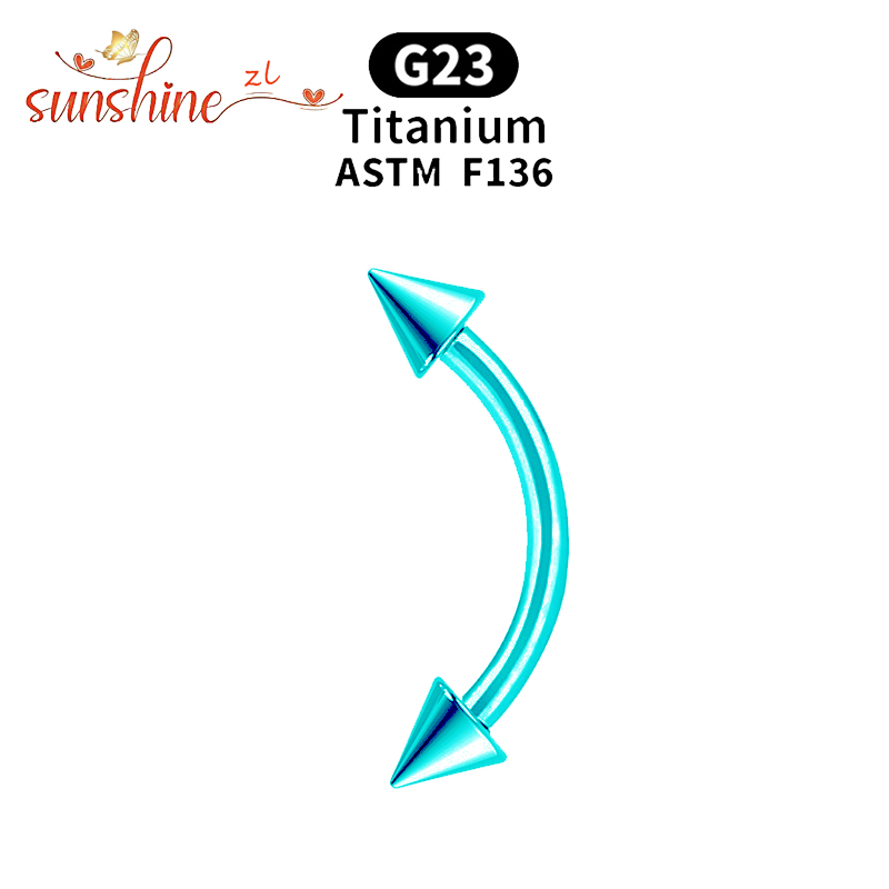 1PC G23 Titanium Spike Curved  - đánh giá và giá Rook Curved Barbell
