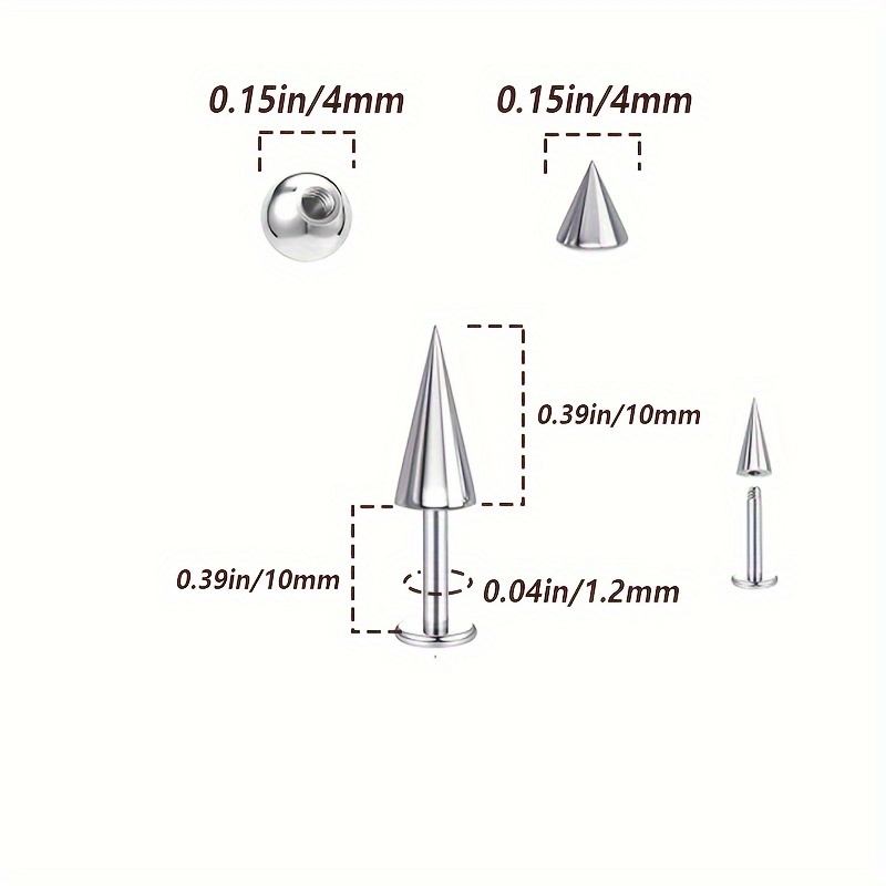 5pcs Spikes Punk Fashion Stain - đánh giá và giá Body Jewelry Replacement Ball