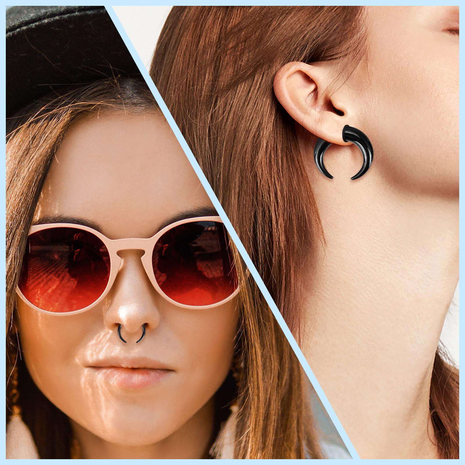 18Pcs Acrylic Septum Pincher T - đánh giá và giá Body Jewelry Gauge Sizes