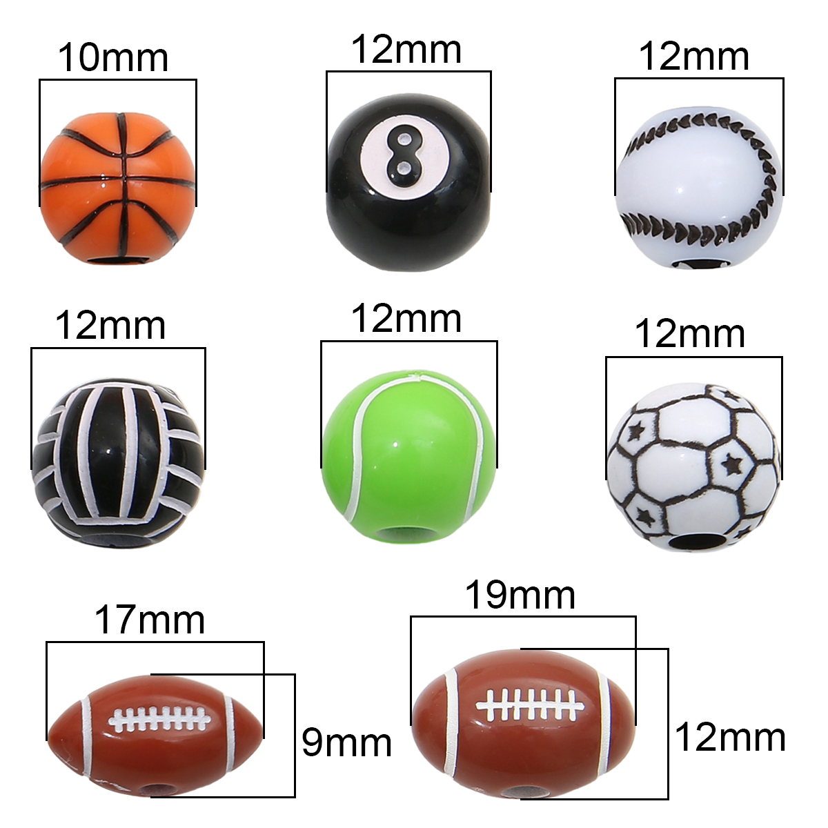 10/20/30Pcs Acrylic Ball Beads - đánh giá và giá Body Jewelry Unique