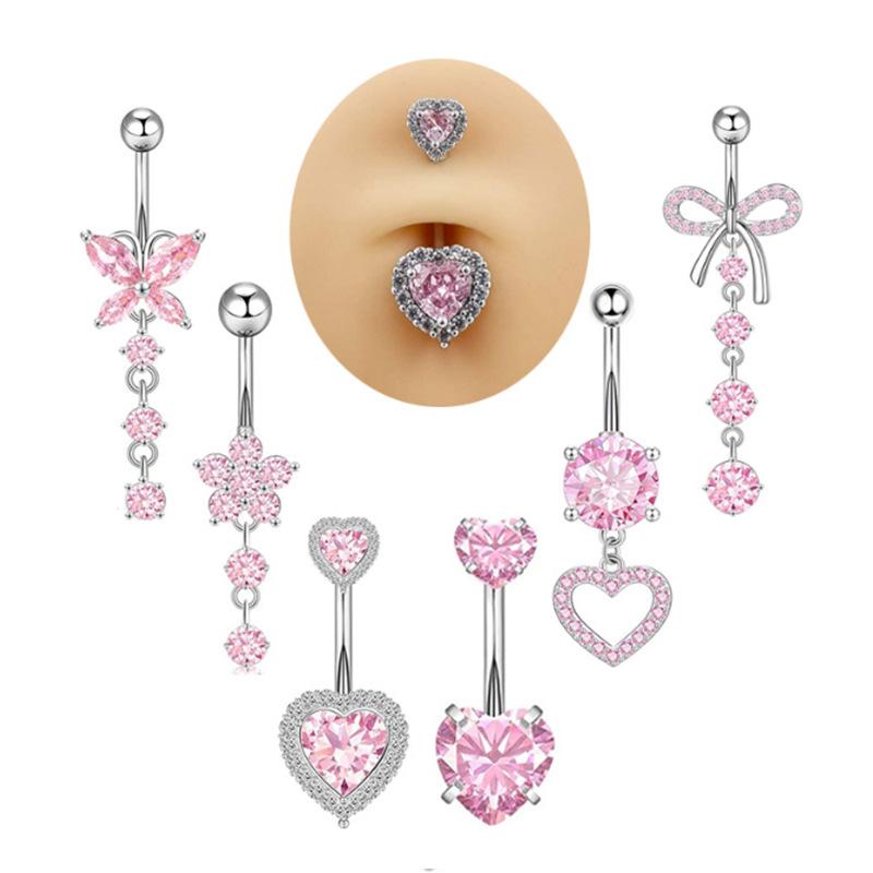 [LA]1Pc Simple Heart Navel Rin - đánh giá và giá Body Jewelry La
