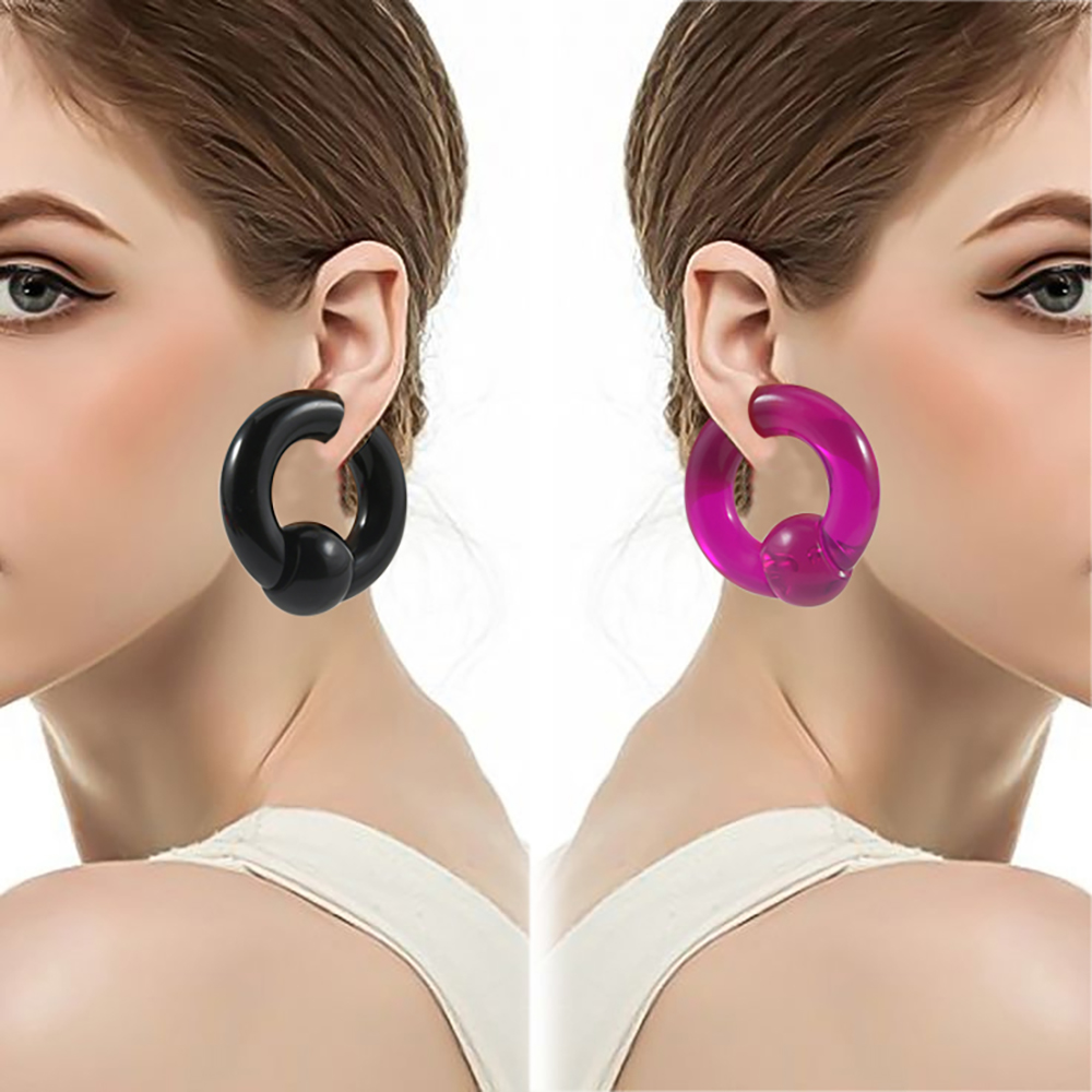 2/1PCS Colorful Acrylic BCR Bi - đánh giá và giá Body Jewelry Gauge Sizes