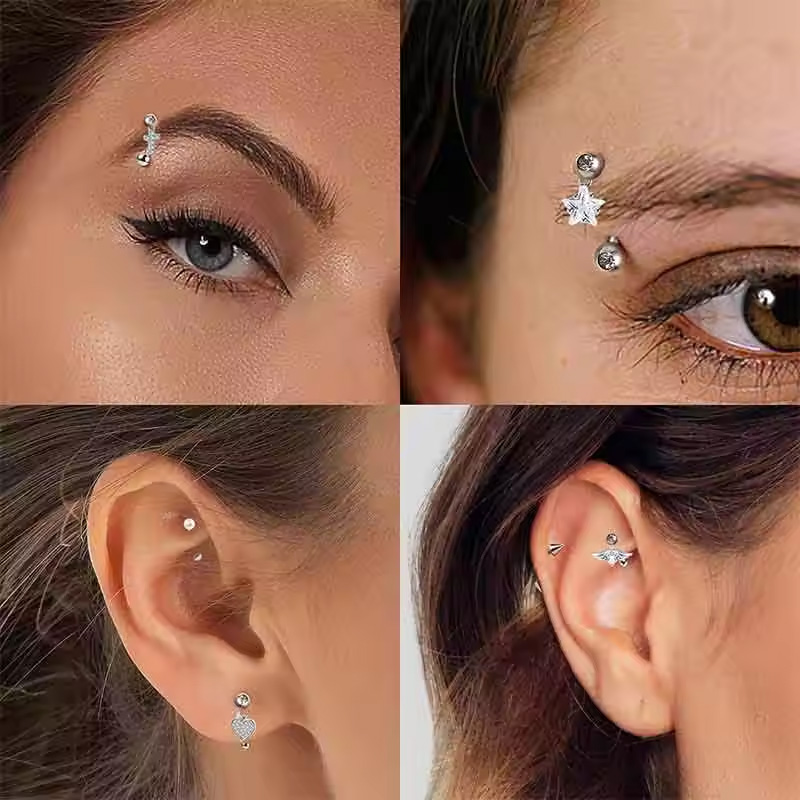 1PCS Butterfly Dangle Eyebrow  - đánh giá và giá Rook Curved Barbell