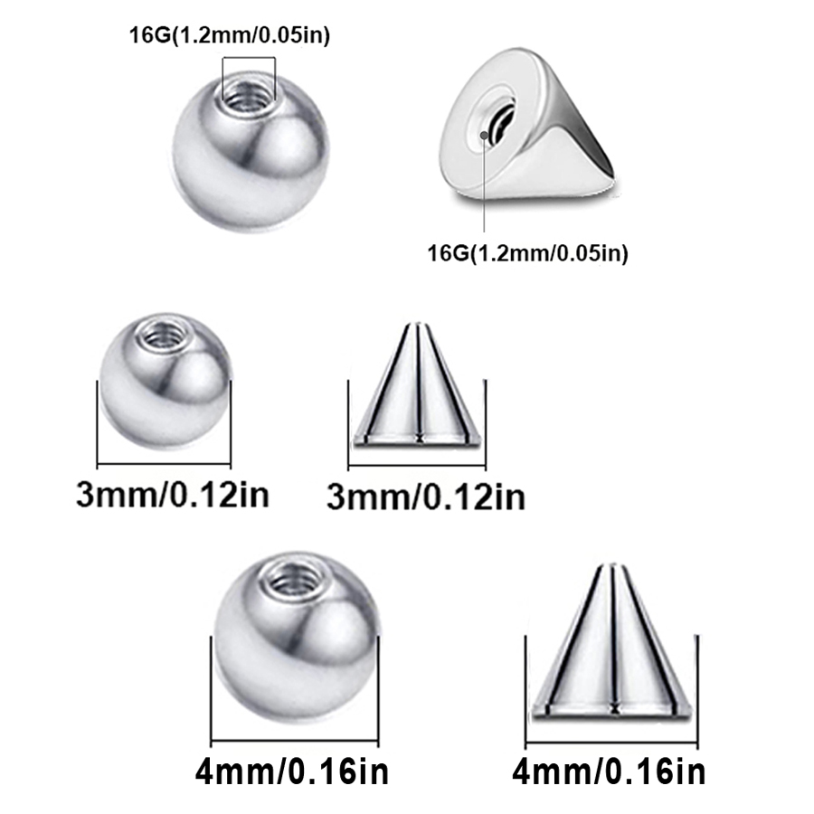 100pcs 16G 3mm 4mm Replacement - đánh giá và giá Body Jewelry Replacement Ball