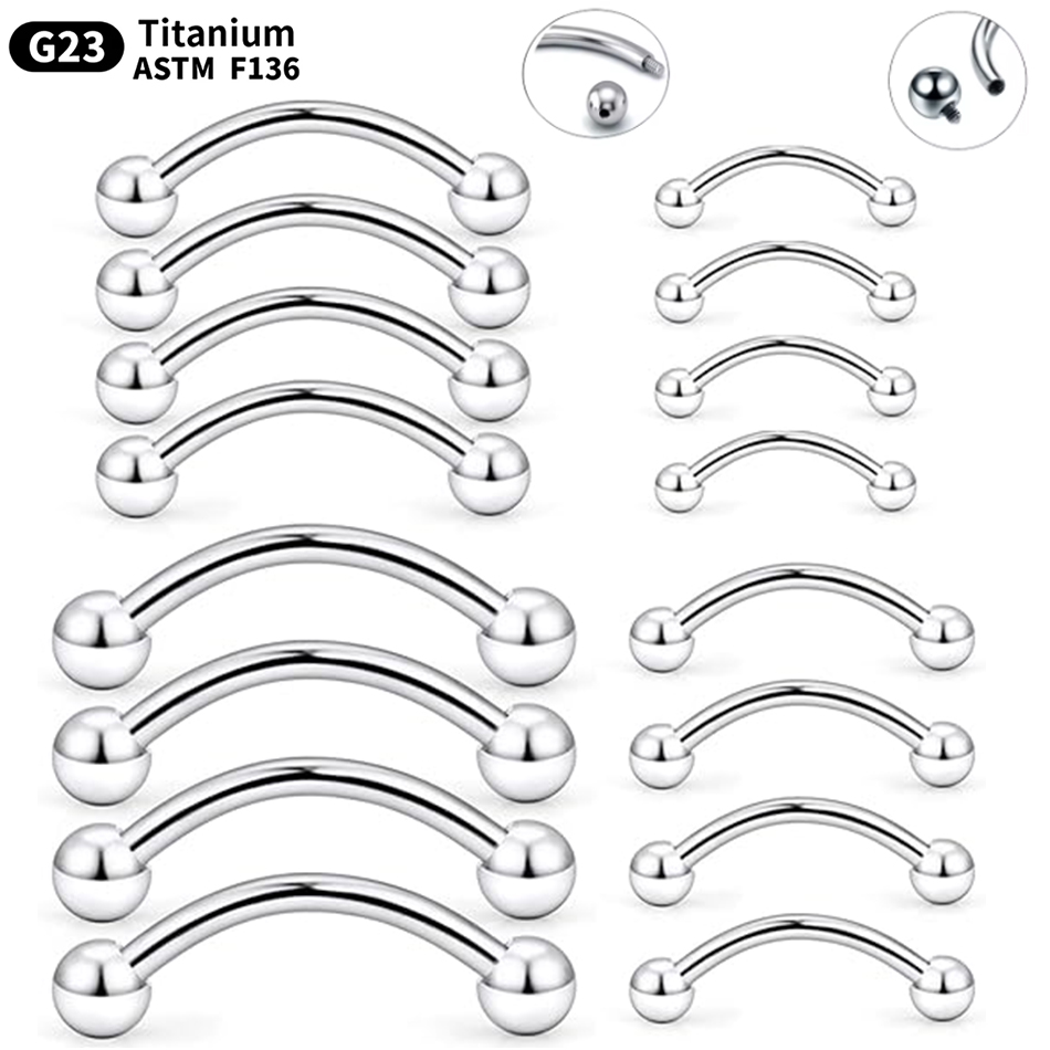 1Pc Titanium Piercing Curved B - đánh giá và giá Rook Curved Barbell