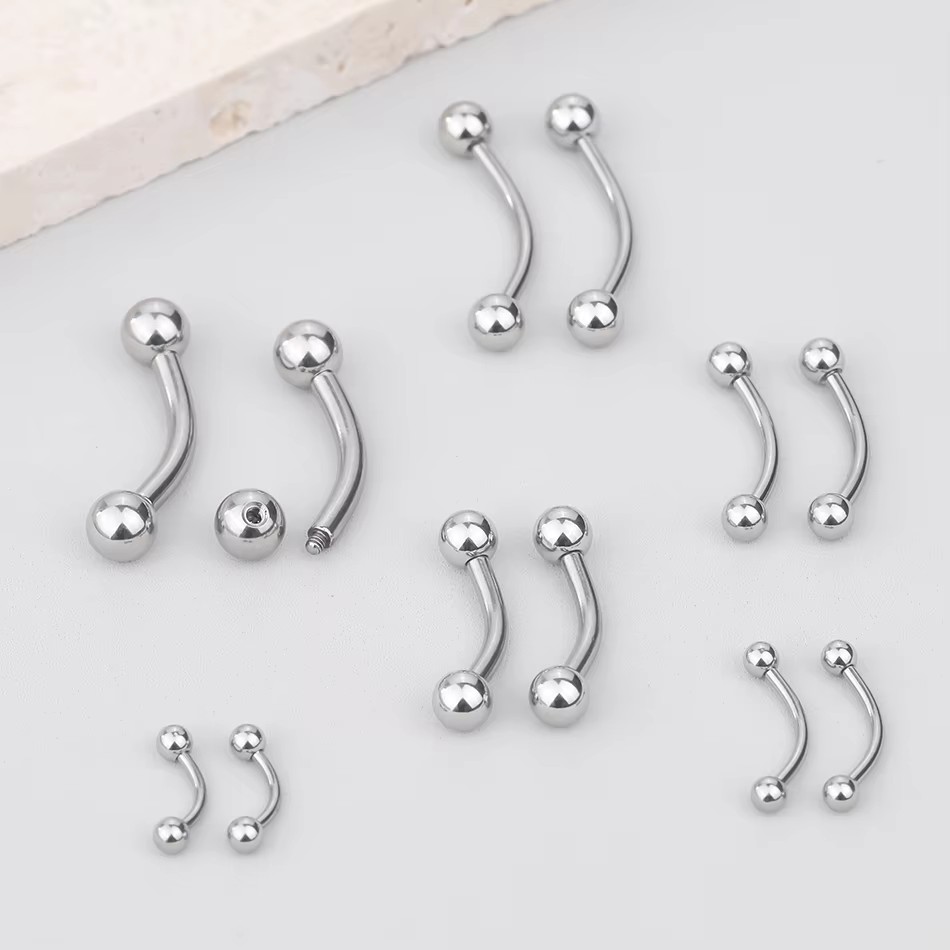 1Pc Titanium Piercing Curved B - đánh giá và giá Rook Curved Barbell