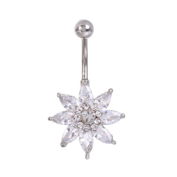 Nóng Inox Cz Hoa Pha Lê Bụng N - đánh giá và giá Body Jewelry Hot