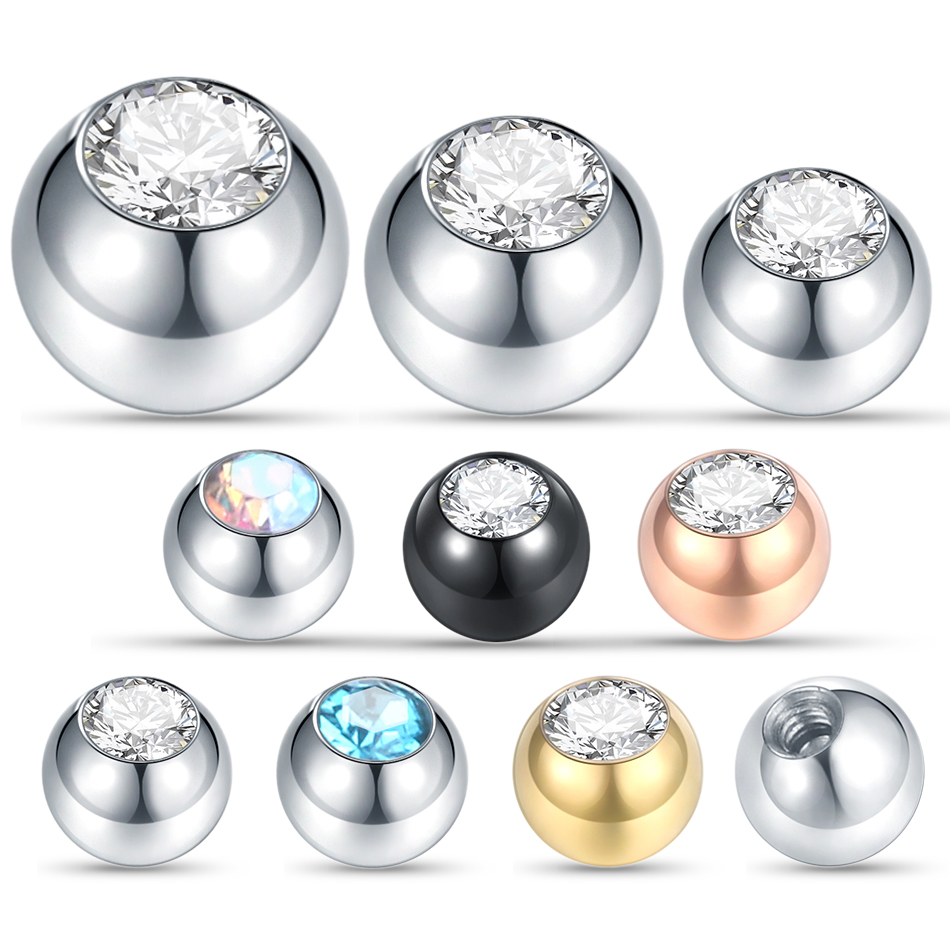 10 Chiếc Xuyên Thép Bóng CZ Đá - đánh giá và giá Body Jewelry Replacement Ball