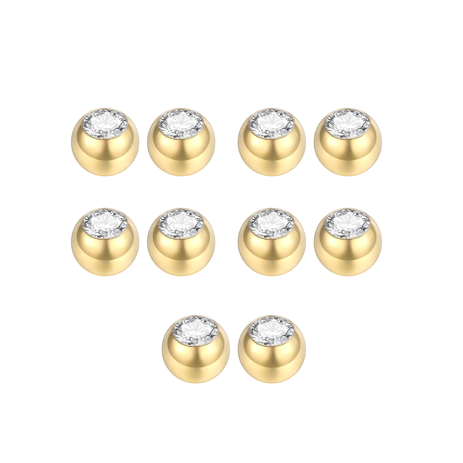 10 Chiếc Xuyên Thép Bóng CZ Đá - đánh giá và giá Body Jewelry Replacement Ball