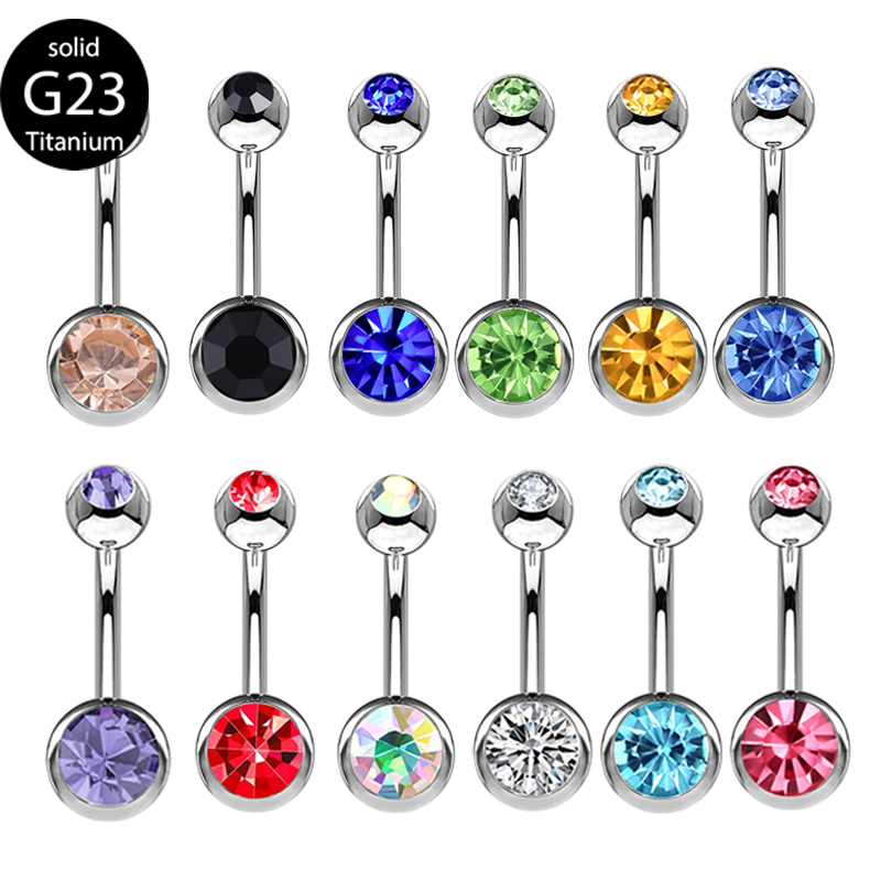 G23 Đôi Titan Đá Quý Bụng Nhẫn - đánh giá và giá Body Jewelry Quality