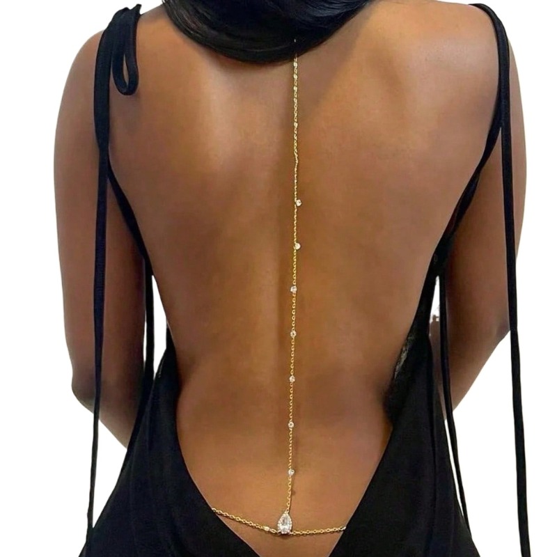 Bride Backless Rhinestone Wate - đánh giá và giá Body Jewelry Chest