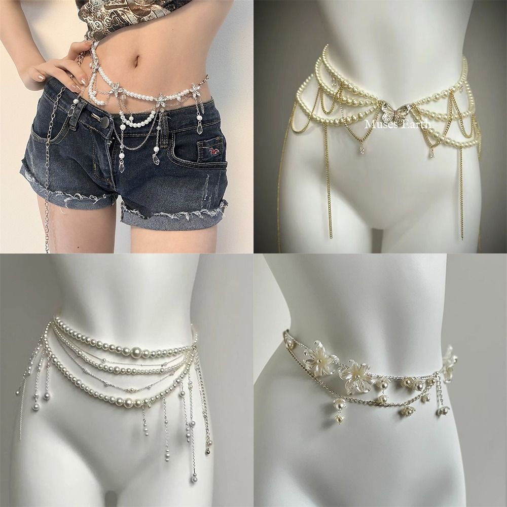 Fashion Elegant Pearl Waist Ch - đánh giá và giá Body Jewelry For Sale
