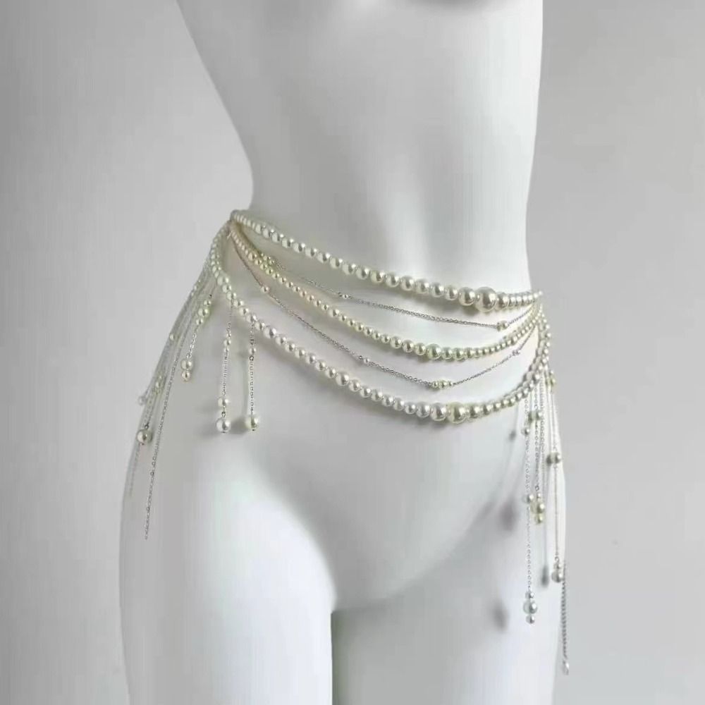 Fashion Elegant Pearl Waist Ch - đánh giá và giá Body Jewelry For Sale
