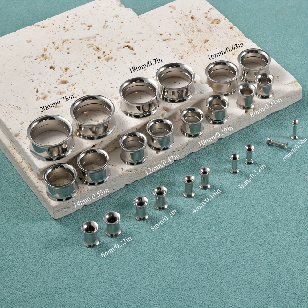 1 Pair/12 Pairs Set Stainless  - đánh giá và giá Body Jewelry Gauge Sizes