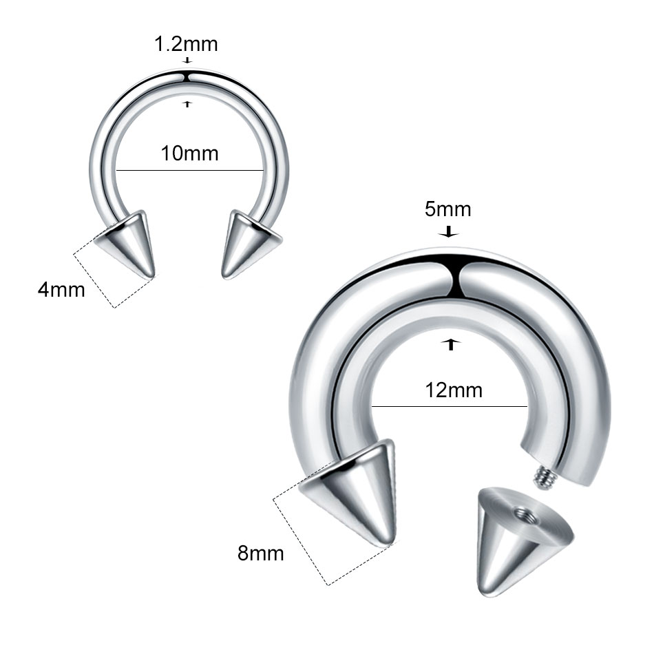 1PC Stainless Steel Big Size H - đánh giá và giá Body Jewelry Gauge Sizes