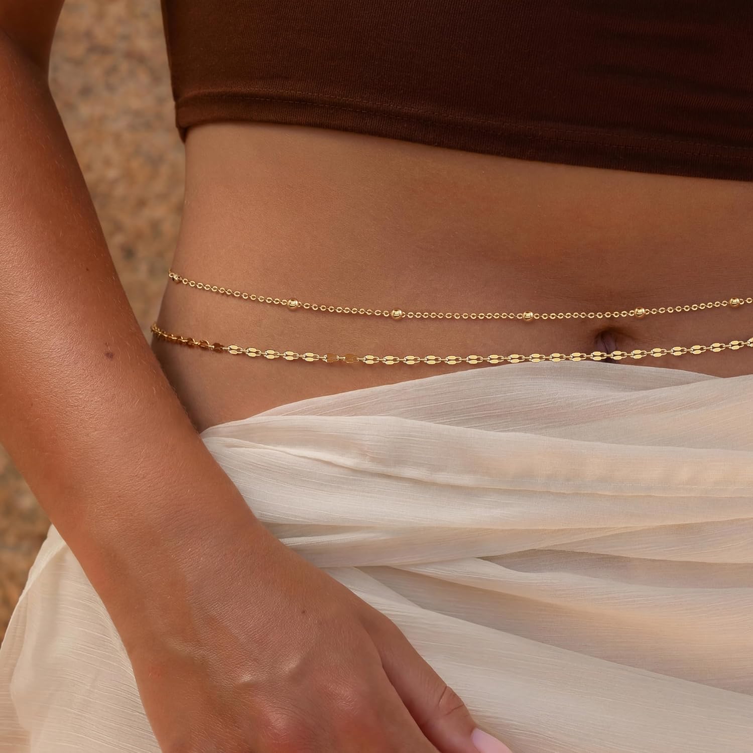14K Gold Plated Waist Chain Wo - đánh giá và giá Body Jewelry For Sale